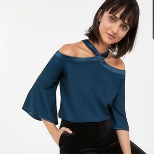 3/4 Sleeve Halter Blouse